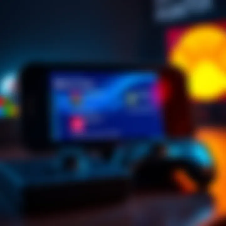 Console and Game Cards A game console with virtual game cards displayed on the screen, showing options for retrieval after delinking.