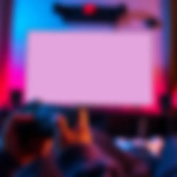 A gamer frustrated with a frozen game on their console, holding a controller with a blank screen in the background.