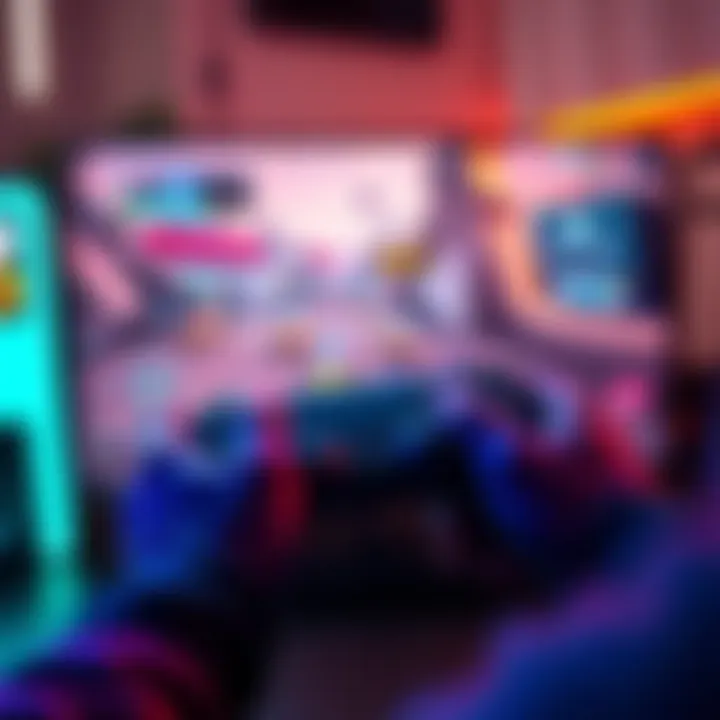 A gamer using a console controller with aim assist feature active in the game Vaxta, showing the gameplay on screen with highlighted target accuracy.