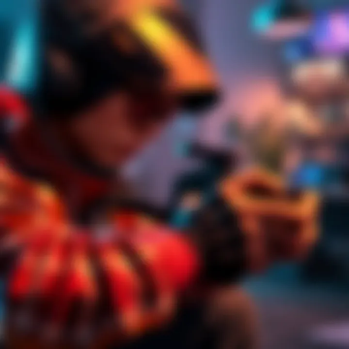 A character in a video game adjusting aim settings on a console controller, focusing on precision and speed for gameplay.