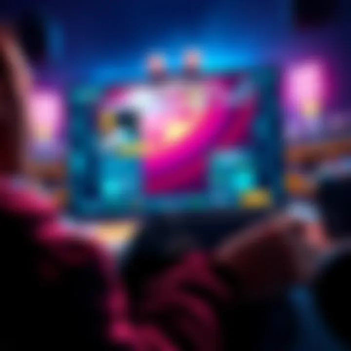 A frustrated gamer looking at a console with a glitchy screen displaying the Stadium UI.