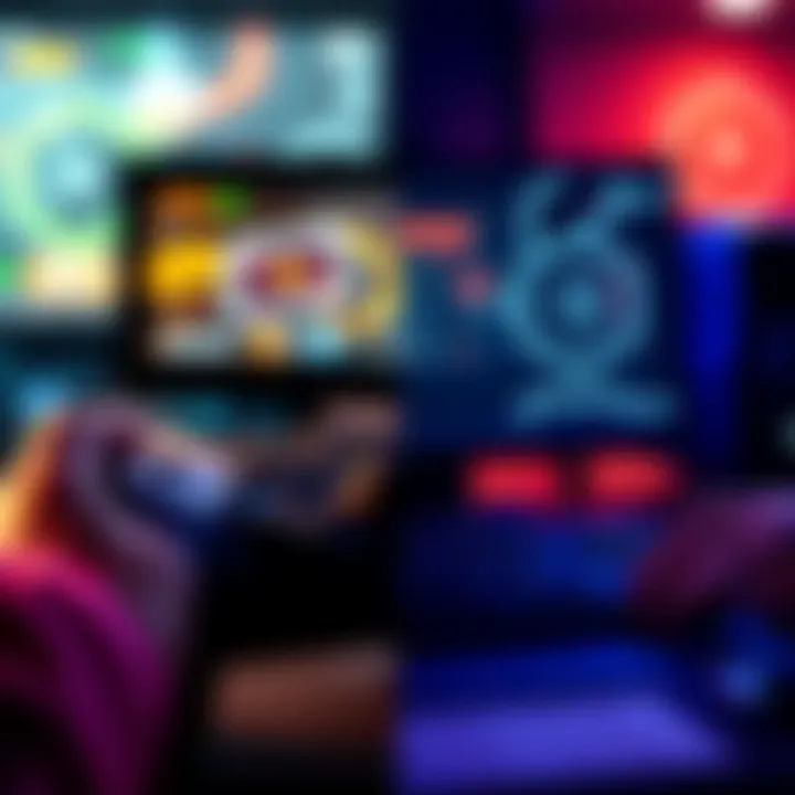 Console vs PC Gaming A split-screen showing a gamer using a console controller on one side and a PC gamer with a mouse and keyboard on the other, highlighting different gameplay styles.