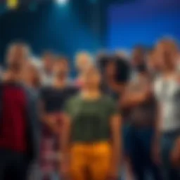 Contestants Ready for Competition A diverse group of contestants standing together, showing determination and excitement as they prepare for the challenge ahead.