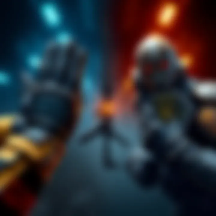 Side-by-side comparison of Contractor gloves and Overdogs armor with an LMG in the center