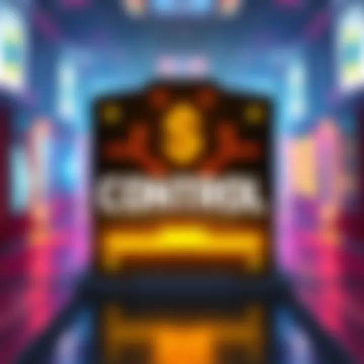 Artistic design of a Control title card featuring unique graphics and colors that enhance the game's visual style.