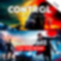 Promotional graphic featuring the Control Ultimate Edition and Alan Wake games with a colorful background, showcasing characters from both games in action scenes.