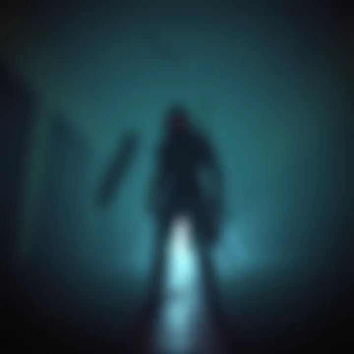 A character from the game Control stands in a dark, atmospheric setting, showcasing the game's intense and eerie mood.