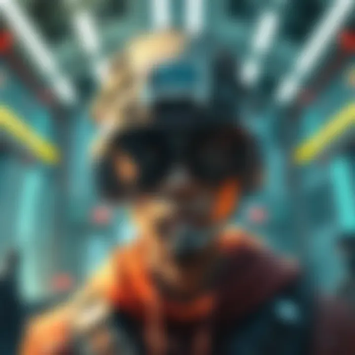 A close-up of a character in the Control game, showing the unique building interior and visual effects, highlighting the bugs in gameplay.