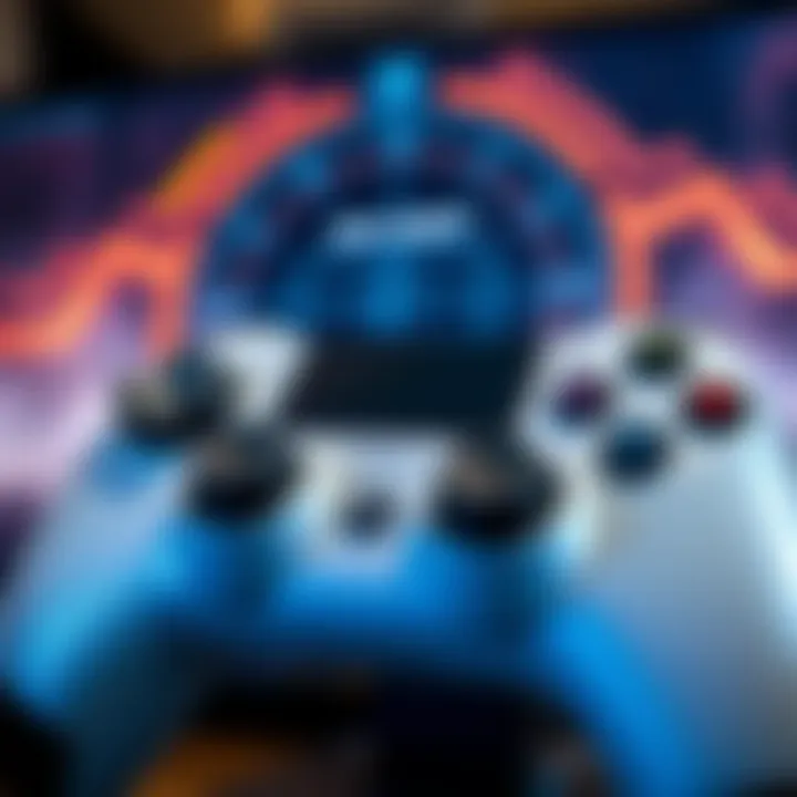 A close-up of a gaming controller displaying aim assist settings on a screen, symbolizing its impact in FPS gaming.