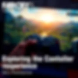 Controller in Hand for Far Cry 5 A person holding an Xbox 360 controller while playing Far Cry 5, focusing on the screen with a landscape view from the game in the background.