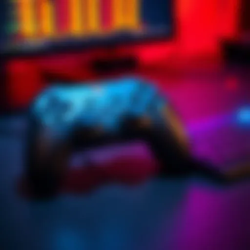 A game controller next to a computer keyboard, representing cross-platform gaming between consoles and PCs