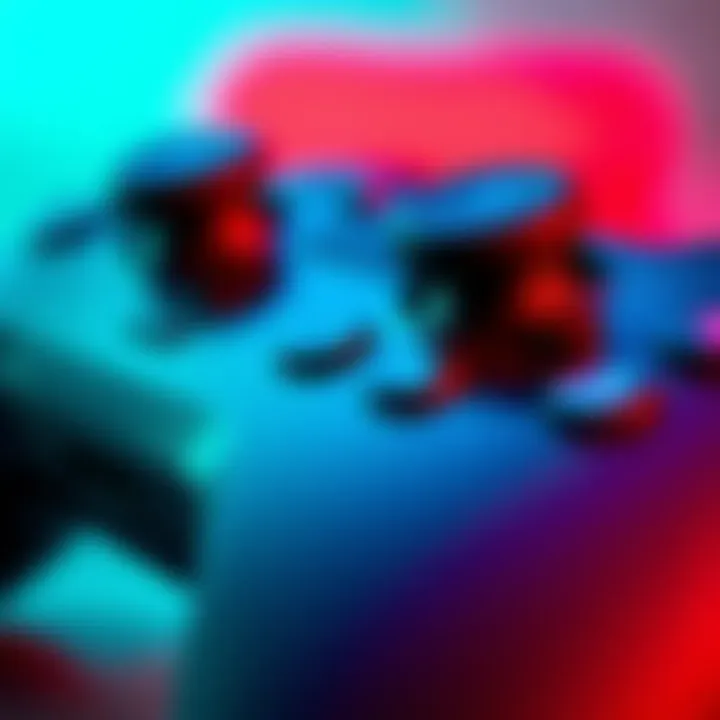 Close-up of a gaming controller showing the right stick with visual indicators of drift issue
