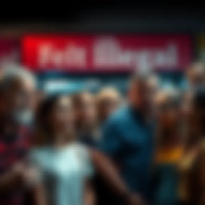 Controversial act in the news A group of people discussing a recent controversial event, showing expressions of shock and concern.