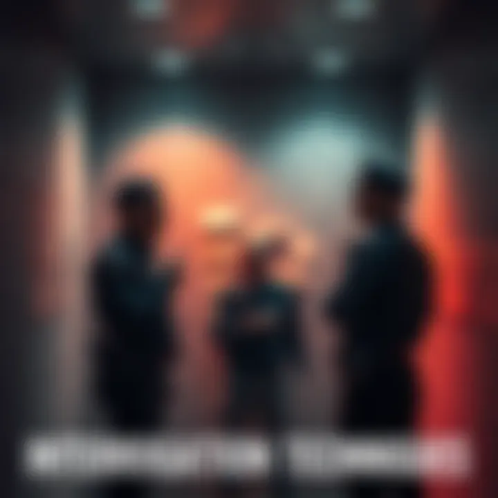 A police officer questioning a suspect in a dimly lit room, highlighting modern interrogation methods that raise ethical concerns.