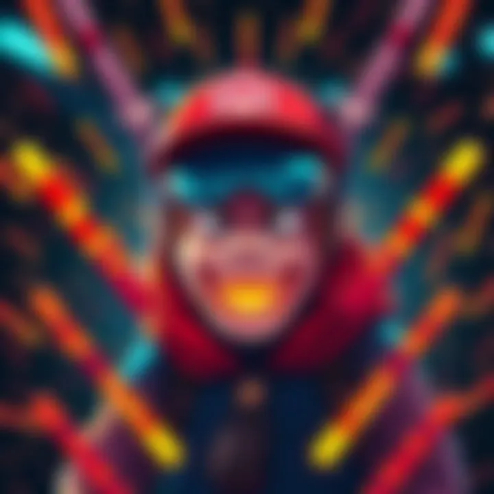 A digital illustration of a controversial video game character surrounded by backslashes, highlighting the recent record