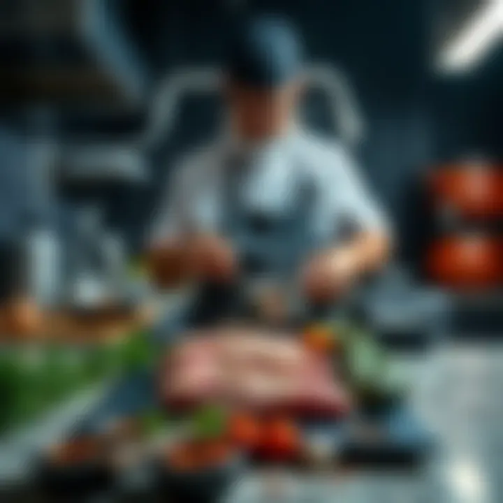 A person preparing Flood Infection Forms in a kitchen, showcasing the marination process with various spices and herbs on a countertop.