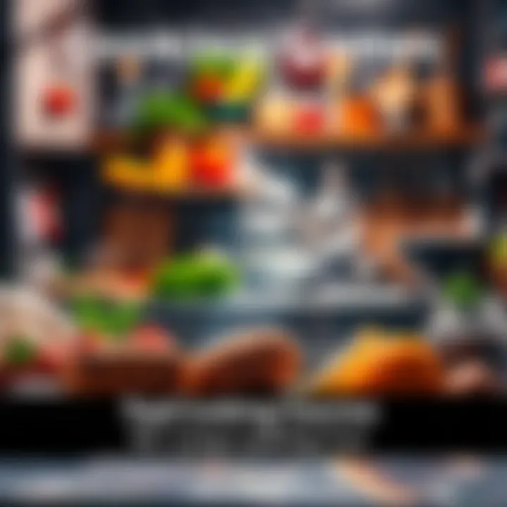 A vibrant kitchen scene with colorful ingredients and cooking utensils, showcasing various cooking games