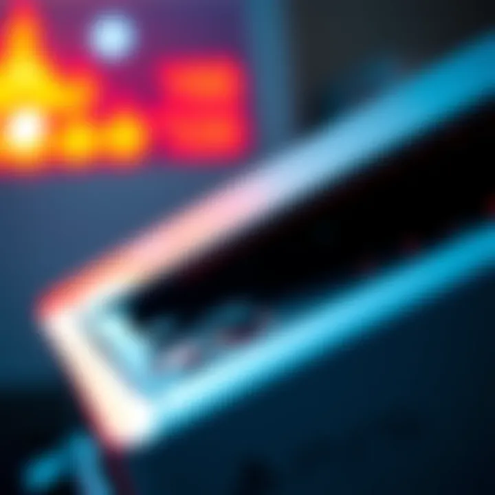 Close-up of a PlayStation 5 console with visible cooling vents, showing signs of overheating and condensation
