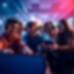 Co-Op Gamers Team Up A diverse group of players collaborating in a virtual co-op game, showcasing teamwork and excitement.