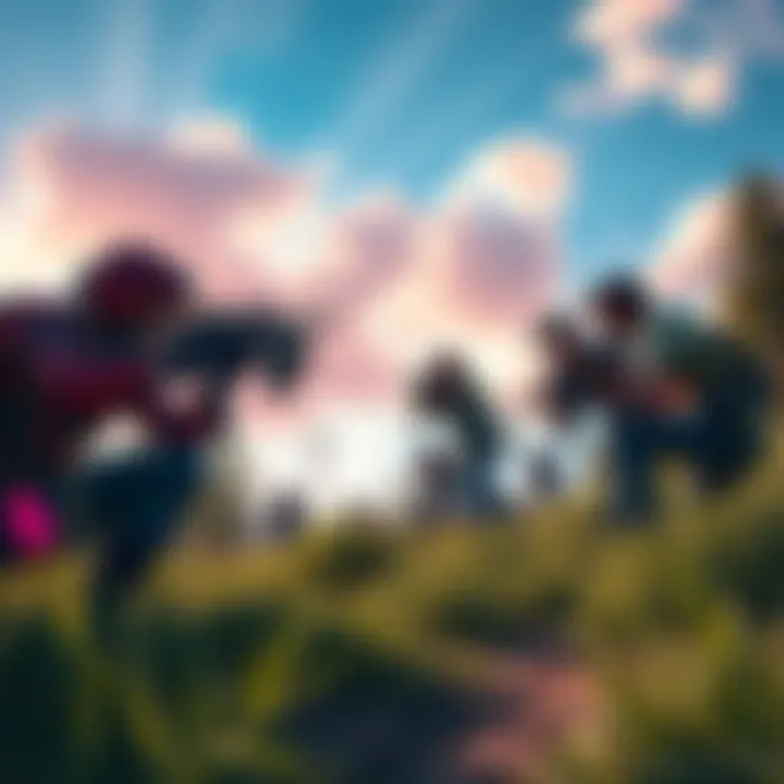 A group of players working together in a mission in Far Cry 5, focusing on teamwork and strategy in an outdoor setting.