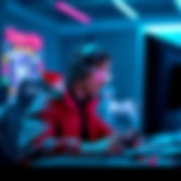 A gamer on a PC looking for a co-op partner to earn achievements in Arcade Competitor