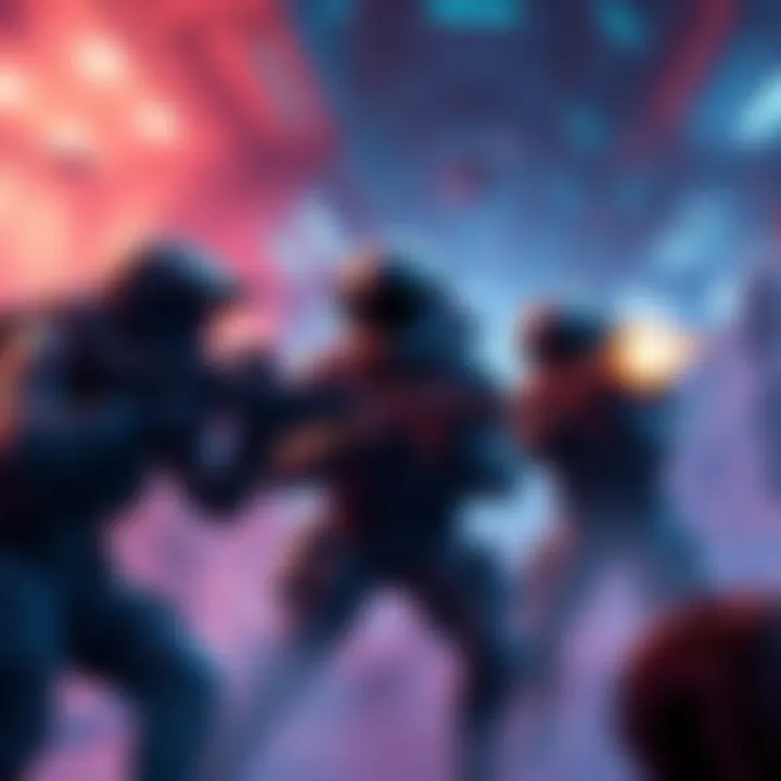 Cooperative Gaming Action Players teaming up in a sci-fi environment, engaging in intense shooting and looting gameplay.