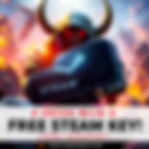 A vibrant graphic showing the Core Keeper game with a Steam key and the text announcing a giveaway