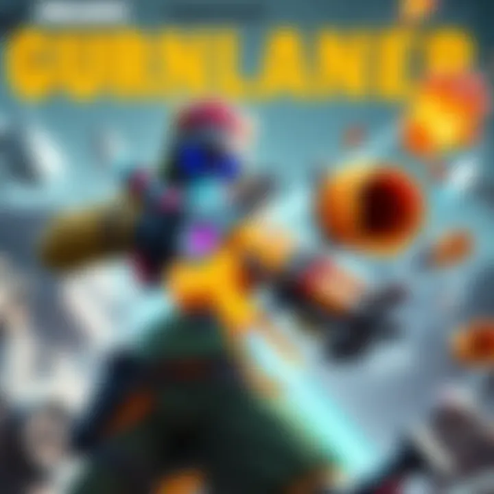 Cornpopper Gunlance in Action A character wielding a cornpopper gunlance, showcasing its unique design and bright colors in a game environment.