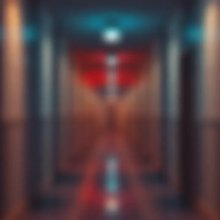 A well-lit corridor featuring soft ambient lighting and flickering effects to create an inviting atmosphere.