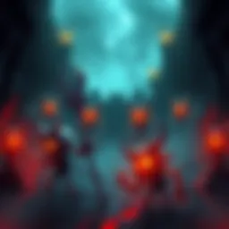 Corrupted Resonants Illustration showing fallen bosses called Resonants, with dark energy surrounding them, in a shadowy setting representing the Oldest House.