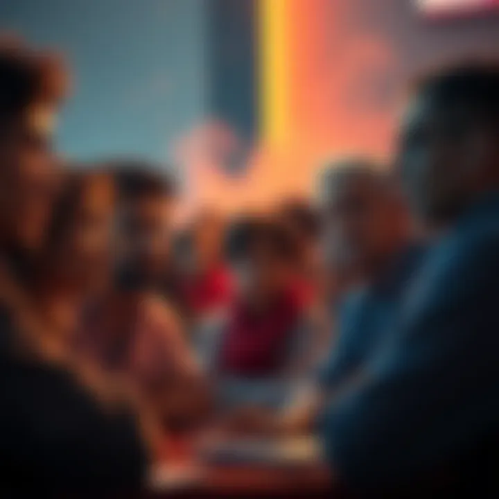 A worried community discussing allegations of unfair boosting practices with concerned expressions.