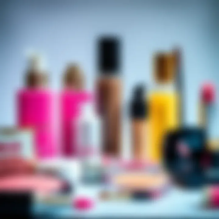 A variety of cosmetics products showcasing different shades and types suitable for various body types.