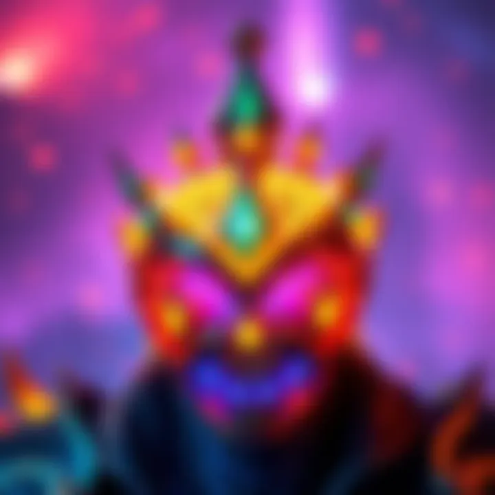 A glowing Cosmic Crown skin, showcasing its vibrant design and colors, emphasizing its features after the release of Flamebound.