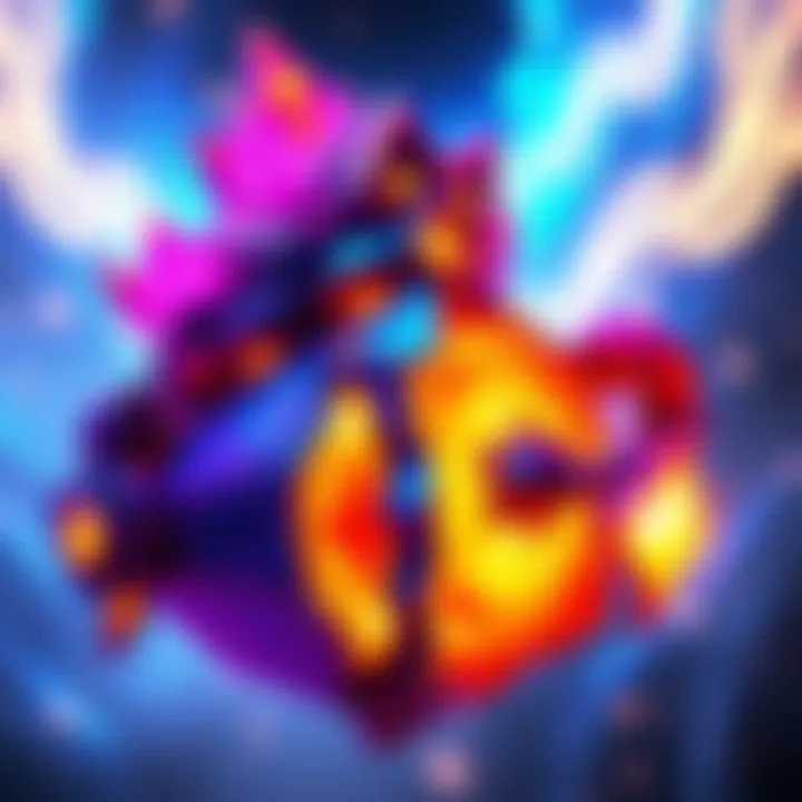 A glowing Cosmic Roshan item bundle with vibrant colors, showcasing its features and design, attracting players' attention.