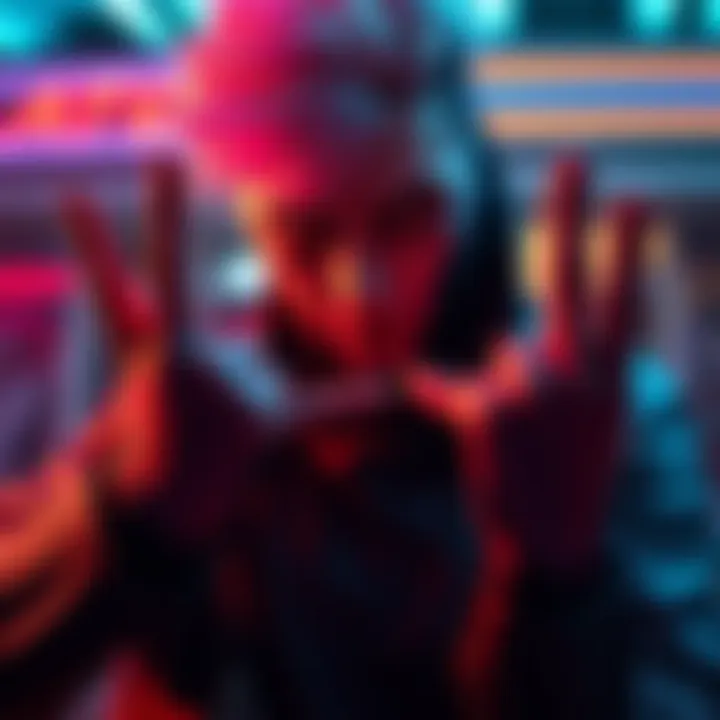 Person dressed in cosplay of the Two Fingers, showcasing the detailed costume and makeup.