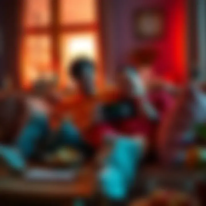 Cozy Couch Co-Op Gaming on Switch A couple enjoying couch co-op gaming on a Nintendo Switch OLED, surrounded by snacks and a warm atmosphere.