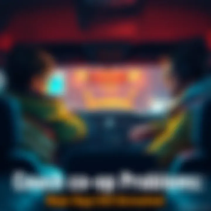 Couch co-op gaming bugs Two players frustrated by glitches in a couch co-op game, with one character missing health and the other struggling to exit a vehicle.