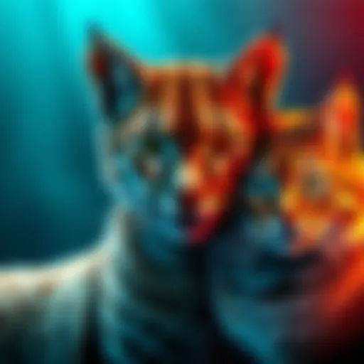 Three icons representing a cougar, a bobcat, and a domestic cat, showcasing their distinct features and styles.