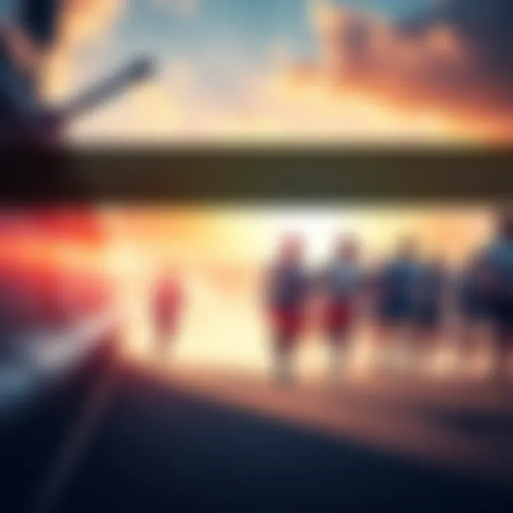 Participants running in a countdown event, showing determination and teamwork, with a bright sky in the background