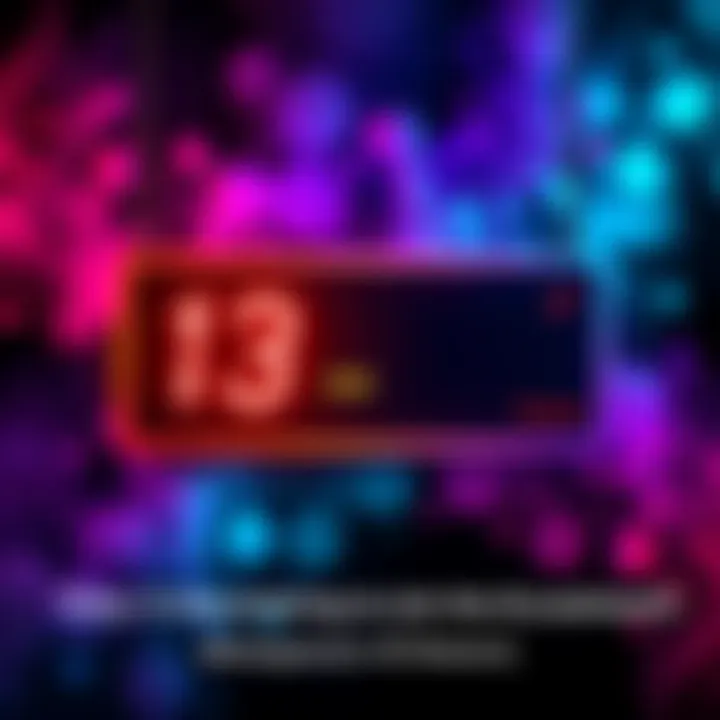 A digital countdown timer showing 13 hours left, with vibrant colors and a sense of urgency