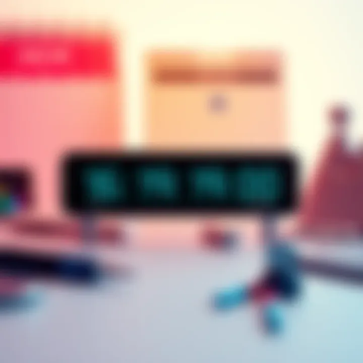 Countdown Timer for Launch Date A digital countdown timer displaying the days, hours, and minutes remaining until a product launch. The background shows a calendar and planning tools to symbolize scheduling.