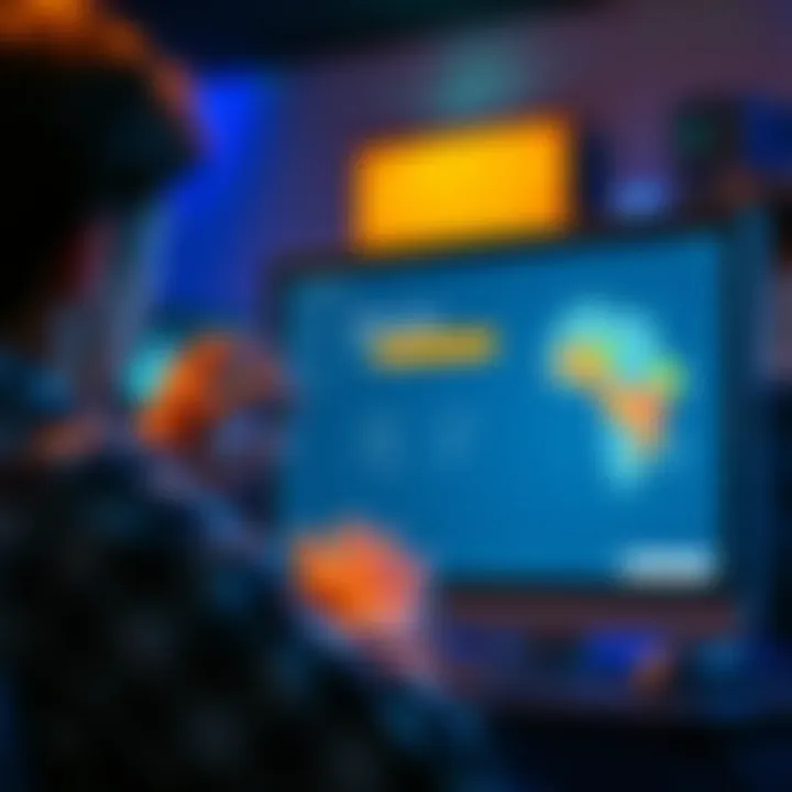 A person struggling to select their country on a computer screen during account creation