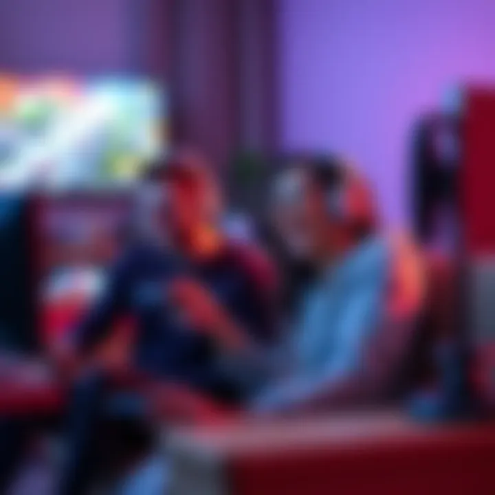 A long-distance couple happily playing a co-op video game on their computers, showing their connection despite the distance.