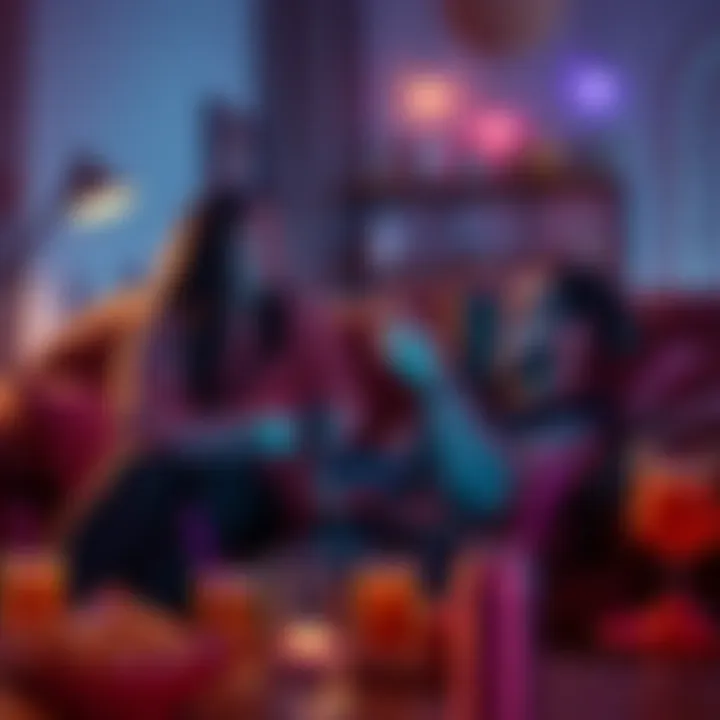 Couple Playing Video Games Together A happy couple enjoying a gaming session on the couch with a PlayStation console and controllers, surrounded by snacks and drinks