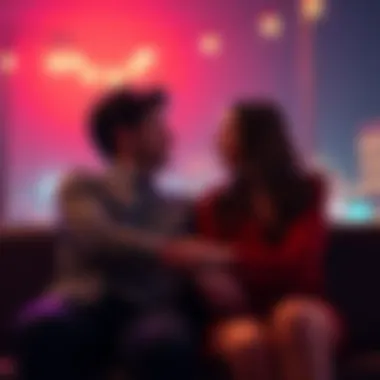 A couple sitting close together, discussing their relationship with thoughtful expressions, showcasing emotional connection.