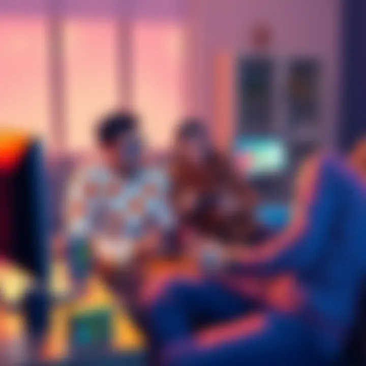 A couple enjoys playing Overcooked on the Nintendo Switch and PC, surrounded by snacks and drinks, illustrating a fun gaming session.