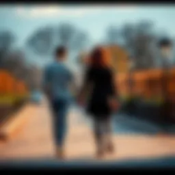 Couple Holding Hands A couple walking hand in hand in a park, showcasing their love and connection.