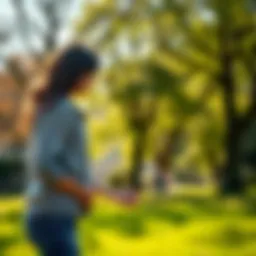 A couple smiling at each other while holding hands in a sunny park setting, showcasing their strong bond