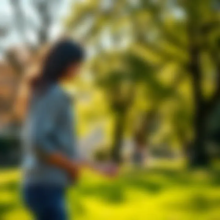 A couple smiling at each other while holding hands in a sunny park setting, showcasing their strong bond