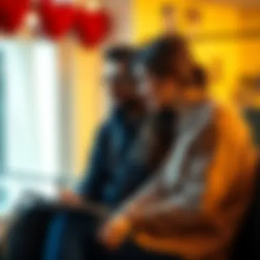 Couple Sharing a Loving Moment A couple sitting close together, smiling and looking into each other's eyes, expressing their deep love for one another.